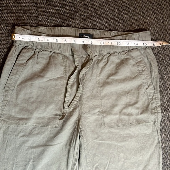 Linen blend Stretch Casual Pants in Olive Army Green sz 6 - Picture 4 of 10